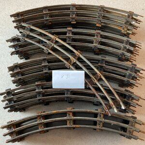 Vintage Mar Toys Train Tracks, 4 Way Crossing  - Rusty 33 Pieces